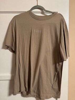 All saints Men's Casual Tan Crewneck T-Shirt